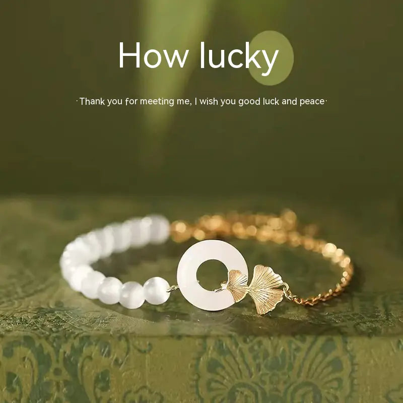 Hetian Jade Peace Buckle Silver Bracelet