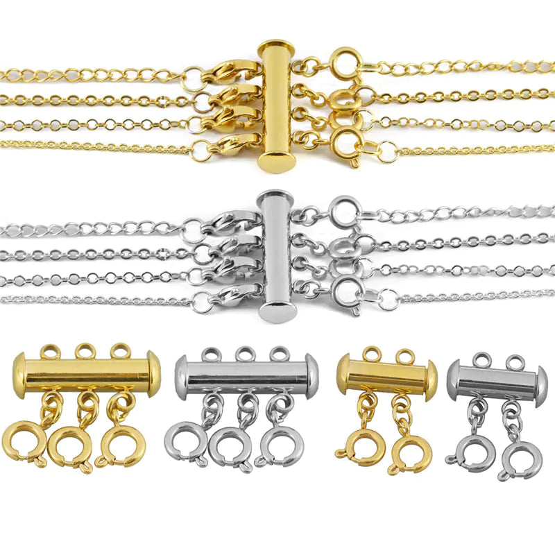 Stainless Steel Bracelet with Magnetic Buckle & Pearls