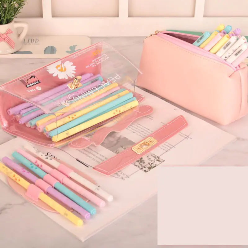 Small Daisy Transparent Pencil Case for Stationery