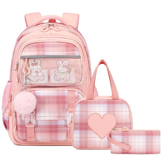 Bevalsa School Backpack for Girls Backpack with Lunch Box Kids Girls Cute