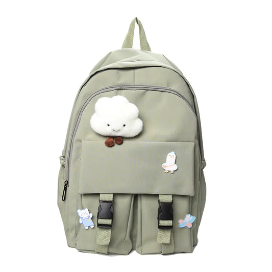 Waterproof Nylon School Backpack for Teenage Girls