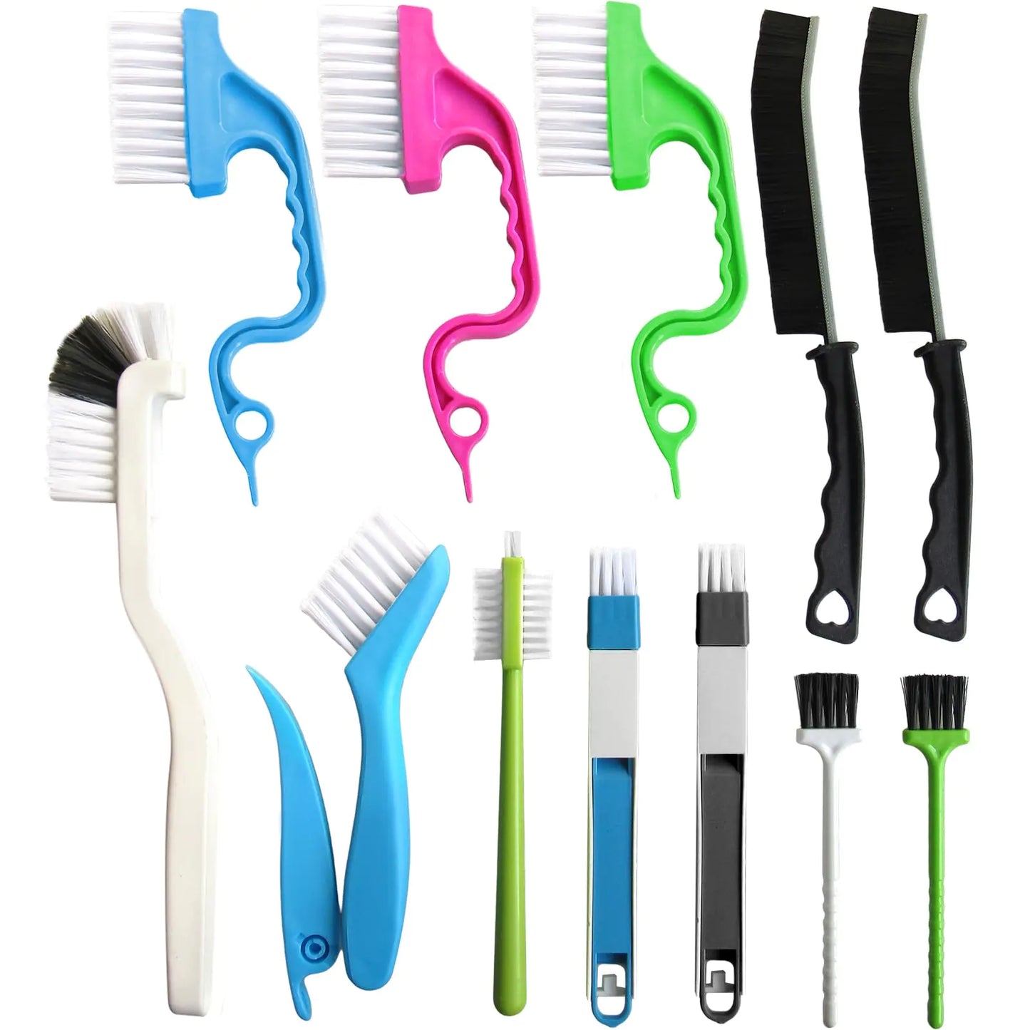 12Pcs Small Cleaning Brush Crevice Gap Cleaning BrushDoor Window Track Groove Corner Crevice Cleaning Brushes for Cleaning Window Grooves/Bathroom/Toilet Corner/Kitchen/Faucet/Sink/Keyboards
