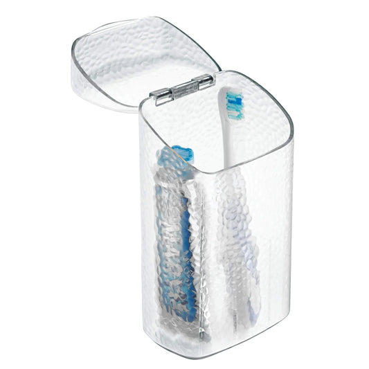 iDesign Clear Rain Dental Storage for Toothbrush and Toothpaste