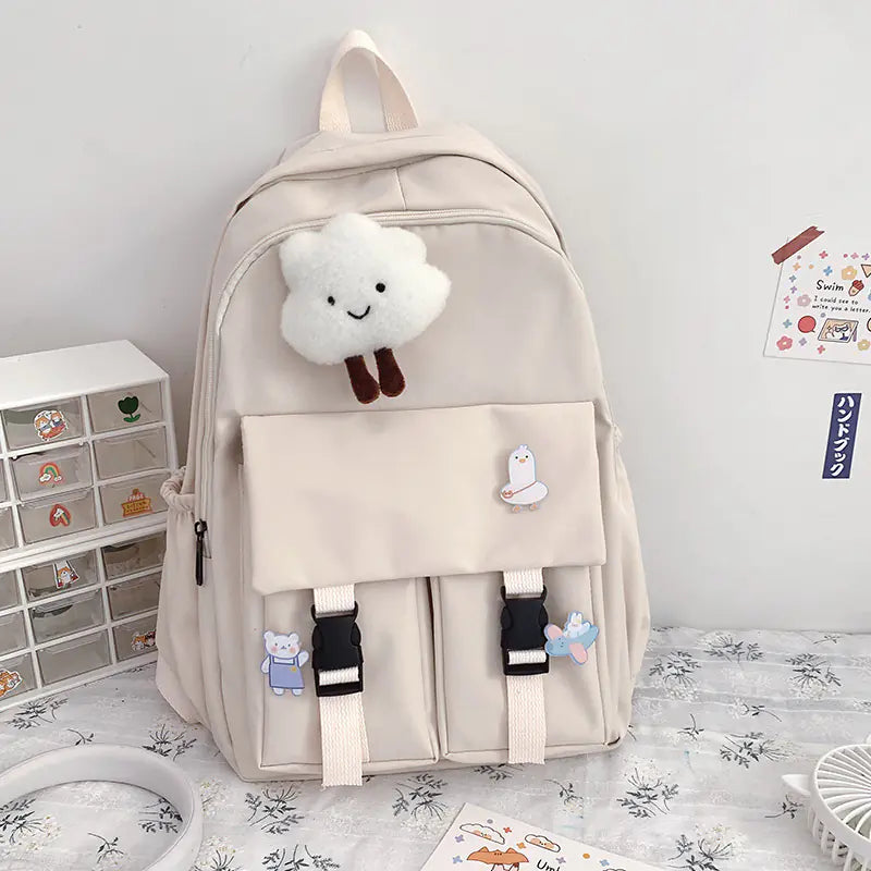 Waterproof Nylon School Backpack for Teenage Girls